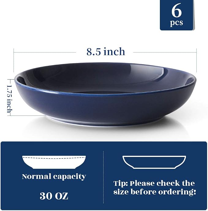 Y YHY Pasta Bowls, 30oz Soup Bowls Salad Bowls Large Serving Bowl Porcelain - Image 2