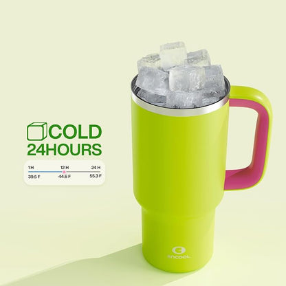 ENCOOL 32 oz Tumbler with Handle and Straw: Stainless Steel Insulated Tumbler - Image 7