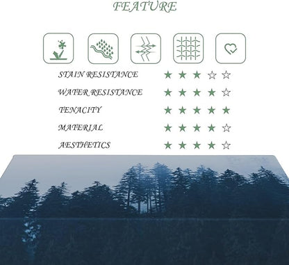 52x70 Inch Nature Rectangular Tablecloth Tall Tree Forest Table Cloth Waterproof Durable Table Cover for Holiday Picnic Outdoor BBQ Decor