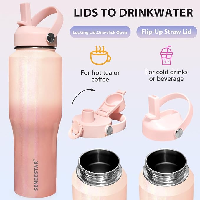 SENDESTAR 40oz Stainless Steel Water Bottle, Double Wall Vacuum Insulated Bottle - Image 5