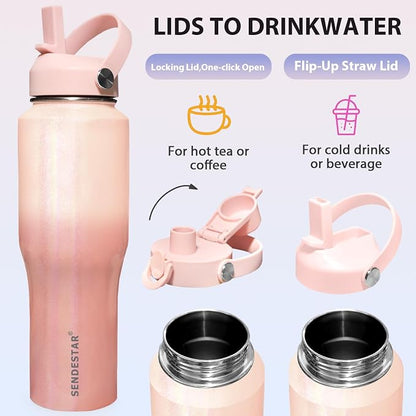 SENDESTAR 40oz Stainless Steel Water Bottle, Double Wall Vacuum Insulated Bottle - Image 5