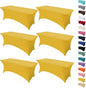 6Pack 6FT Table Cloth for Rectangular Fitted Events Stretch Yellow Table Covers Washable Spandex Tablecloth Protector for Party, Wedding, Cocktail, Banquet, Festival