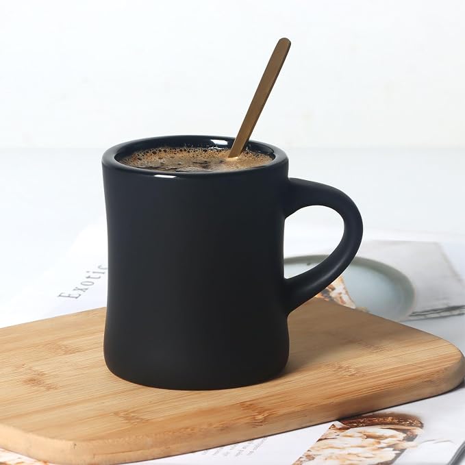 harebe Retro Coffee Mugs Set of 4, 10 OZ Heavy Classic Ceramic Diner Cups Set - Image 5