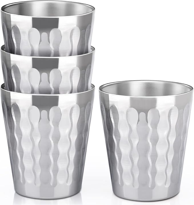 Beasea 10oz Stainless Steel Cups, 4 Pack Double Wall Metal Stackable Insulated - Image 6