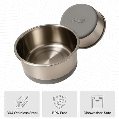 GORILLA GRIP Dog Bowls, Food Grade 304 Stainless Steel, Holds 8 Cups Each Food - Image 6
