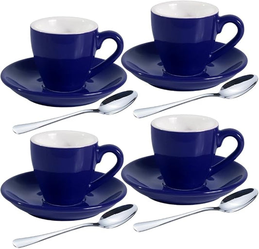 homEdge Porcelain Espresso Shot Cup Set - 80 ml / 2.67 oz by homEdge