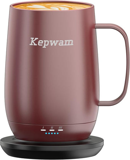 Kepwam Heated Coffee Mug T2-Plus, 20oz Large Capacity Longer Battery Life | by Kepwam