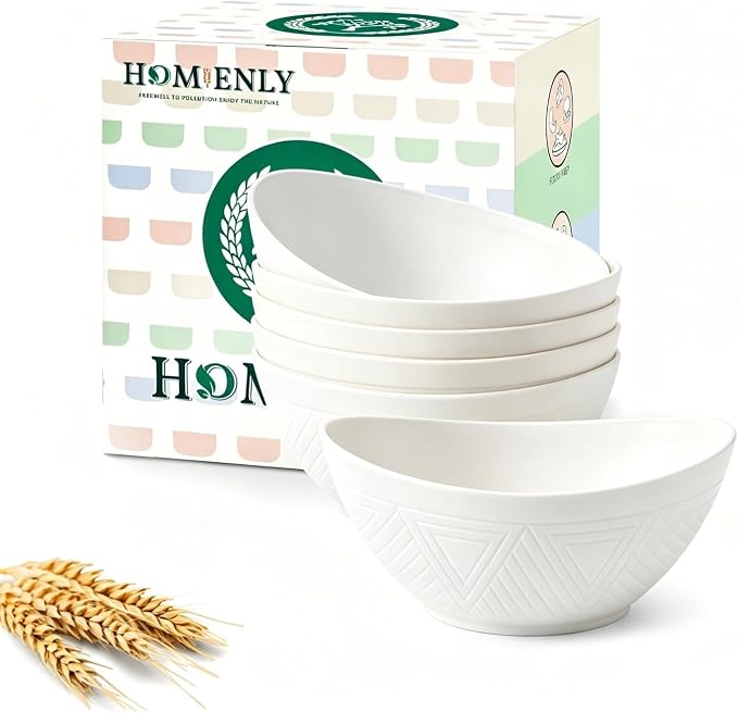 Small Bowls Set Wheat Straw Bowls 10 oz Small Serving Bowls by HOMIENLY