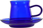 Mikinona Chic Heat-resistant Glass Tea Cup and Saucer Set Retro Colorful Design by Mikinona