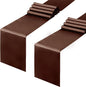 Horbaunal 2 Pack Brown Satin Table Runner 12 x 108 Inch | Smooth Table Runners by Horbaunal