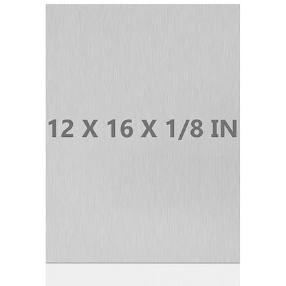 6061 T651 Aluminum Sheet Metal 12 x 16 x 1/8 (0.125”) Inch Flat Plain Aluminum Plate Covered with Protective Film, Heat Treatable Rectangle 3MM Aluminum Metal Plate for Industrial, Crafting