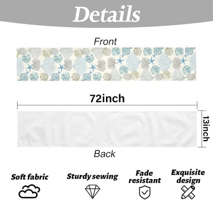 Coastal Decor Runner Linen Blue Teal Summer Beach Nautical Table Runners | - Image 6