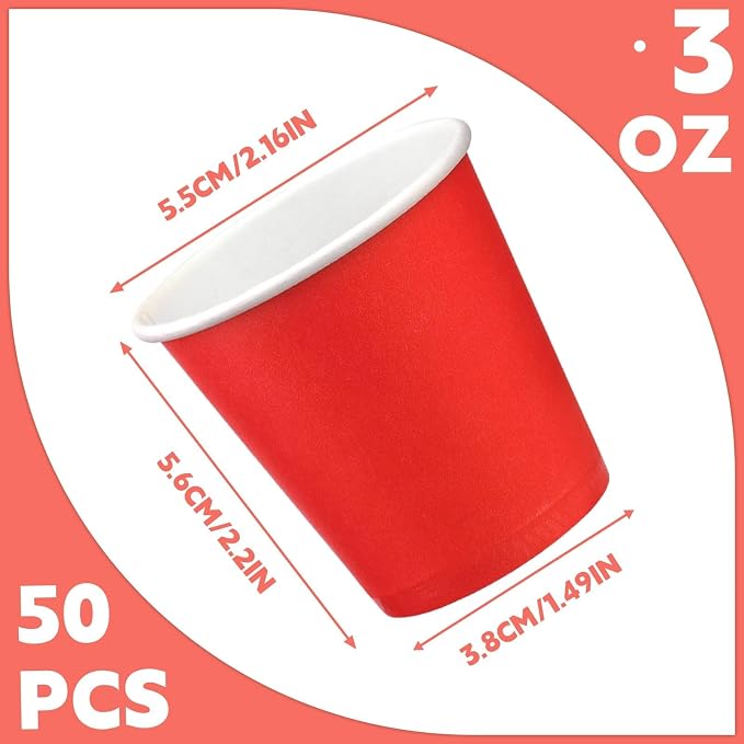 50 Pack 3 oz Paper Cups, Small Bathroom Cups Disposable Cups | Small Bathroom - Image 2