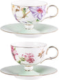 KAMMAK Tea Cups Set of 2, Ceramic Floral Pattern Demitasse Cup | Porcelain by KAMMAK