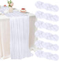 6 Pack White Cheesecloth Table Runner 22x120 Inch | 10Ft Boho Gauze Rustic by Fwxdbwyl