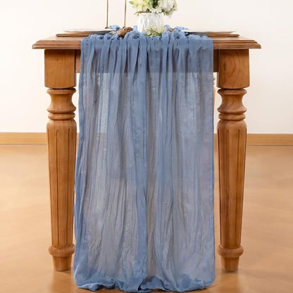 Dusty Blue Cheesecloth Table Runner 120 Inches 10 Pack Gauze Table Runner | - Image 2