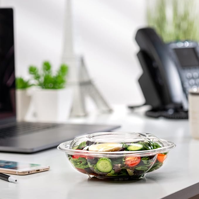 GUSTO [18 oz. - 50 Count Clear Plastic Salad Bowls - Perfect - Image 6