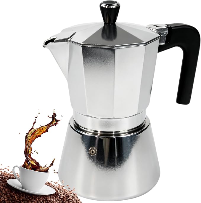 6 Cup Aluminum and Stainless Steel Moka Pot Espresso Stovetop Coffee | Maker by Theperfectcombinationofcoffeehomeandhealthylivingmakingeverydayadayofrituals