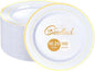 Goodluck 100PCS Gold Plastic Plates, 10.25 Inch Dinner Plate with Gold Rim, Heavy Duty Disposable Plastic Plates for Party, Wedding, Birthday & Daily Use