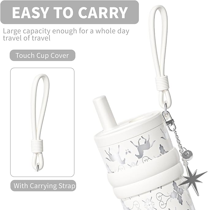 18.5 oz Thermo Cup with Straw, Car Cup with Horse Pattern, Vacuum Insulated - Image 6