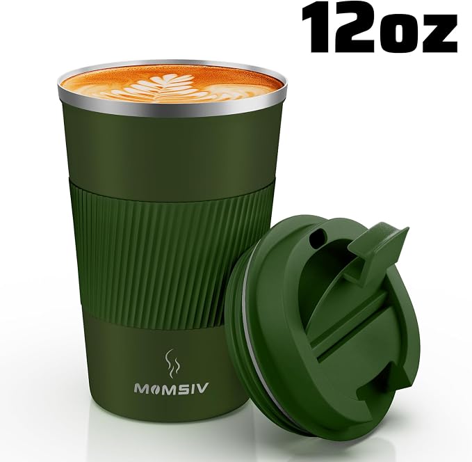 MOMSIV 12oz Travel Coffee Mug, Insulated Coffee Cup - Image 8