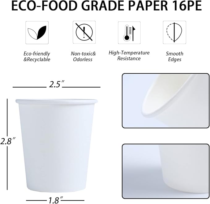 Lamosi 300 Pack 5 oz Paper Cups, Disposable Bathroom Cups, 5oz Paper | Small - Image 2