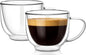 Double Wall Glass Coffee Mugs by Unknown
