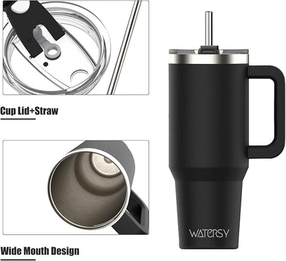 20 oz Tumbler with Handle, Tumbler with Lid and Straw, Double Wall Insulated - Image 9