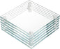 Set of 6 Square Glass Drink Coasters, 3.5"x3.5" Crystal Coasters by YOUEON