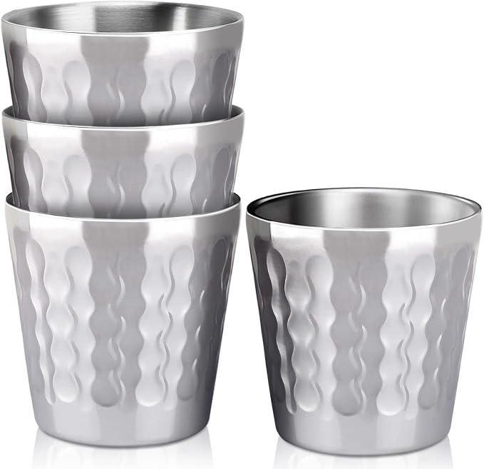 Beasea Stainless Steel Cups, 4 Pack 6oz Metal Drinking Stackable Double Wall - Image 7