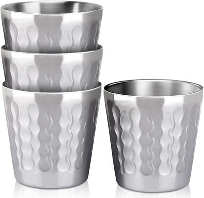 Beasea Stainless Steel Cups, 4 Pack 6oz Metal Drinking Stackable Double Wall - Image 7