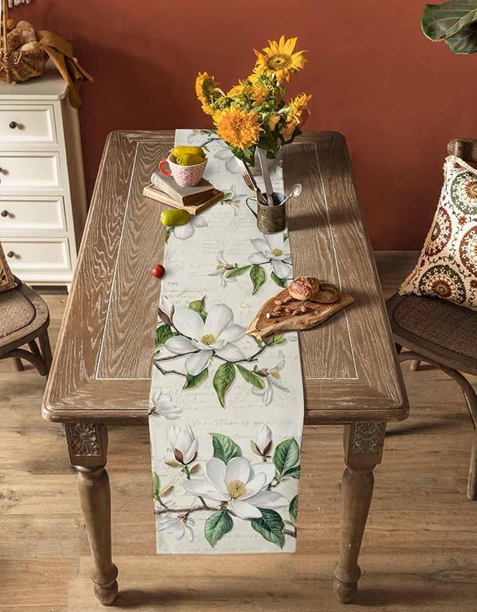 Vintage Floral Spring Table Runners 36 Inches Long, Rustic Botanical Table - Image 4