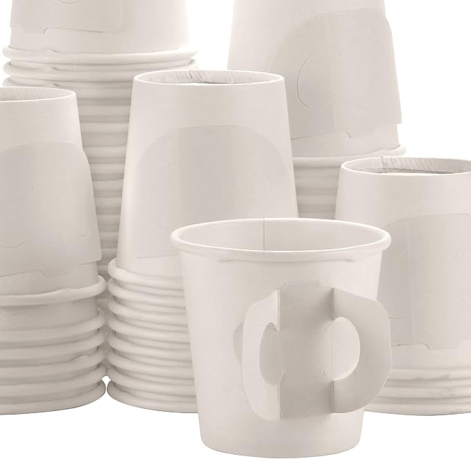 Premium Espresso White Paper Cups - 4 oz - Elegant - Image 3