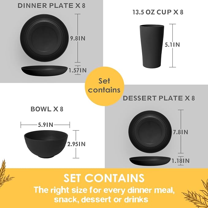 Teivio 32-Piece Plates and Bowls Sets - Image 2