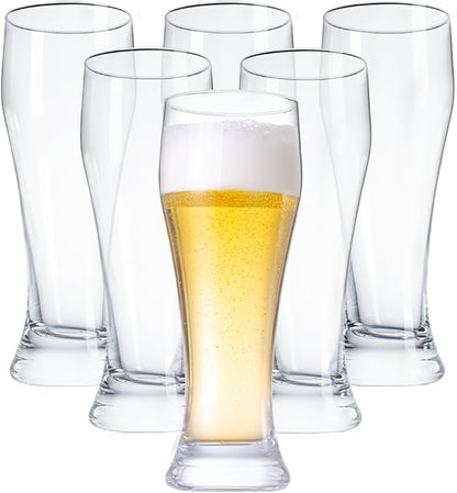 Wlasss Beer Glasses Set of 6, 15 oz Glasses Drinking Set, Craft Pint Glasses by WlasssLightweightGlasswareMakingLifeEasier