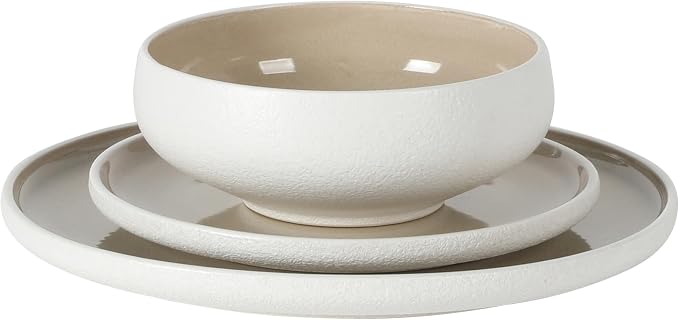 Gibson Elite Pacifco Beach Plates and Bowls Sets, 12-Piece Stoneware Dinnerware - Image 9