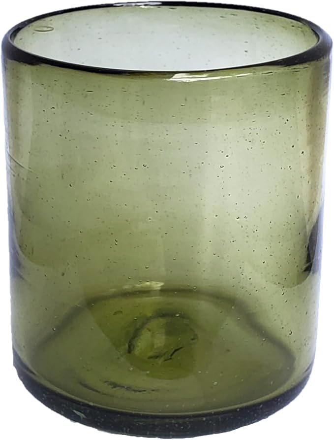Solid Olive Green 9 oz Short Tumblers, Recycled Glass, Toxin-Free - Image 3