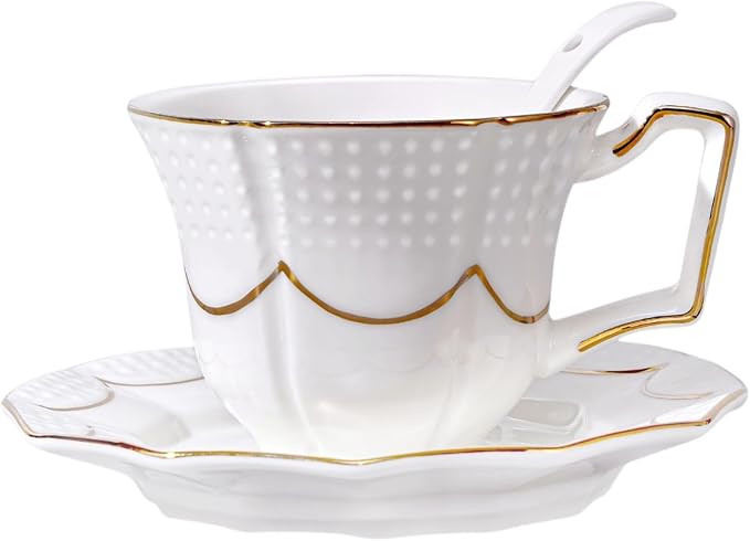 Tea Cup and Saucer Set for 1, 6.8 Oz | Coffee Cup by Unknown