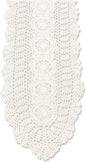 Cotton Handmade Crochet Lace Oval Table Runner Beige 12x84 Inch by KEPSWET