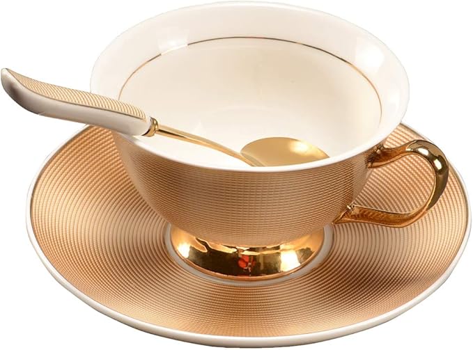 Bone China Golden Stripe Tea Cup by PFEDXOON