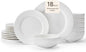 Dinnerware Sets for 6, 18-Piece plates and bowls sets, Matte Marble | Premium by KINGSTONE