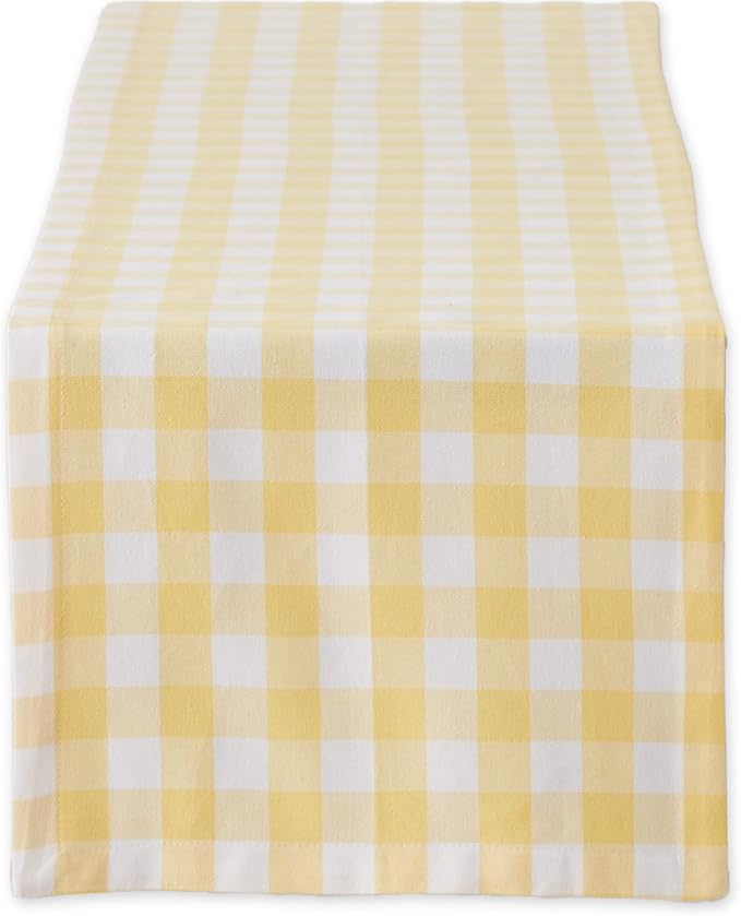 DII Checkered Tabletop Collection 100% Cotton, Machine Washable, Table Runner by DII
