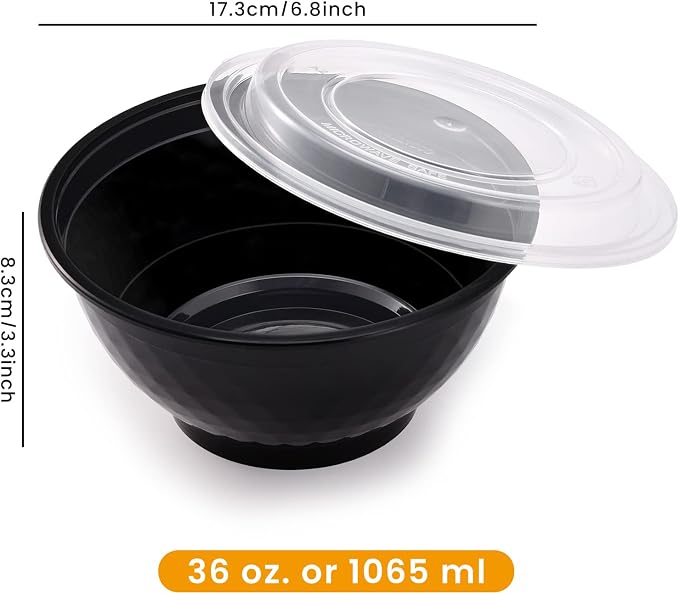 Kitch’nMore 36oz Extra-Thick Meal Prep Bowls - Image 2