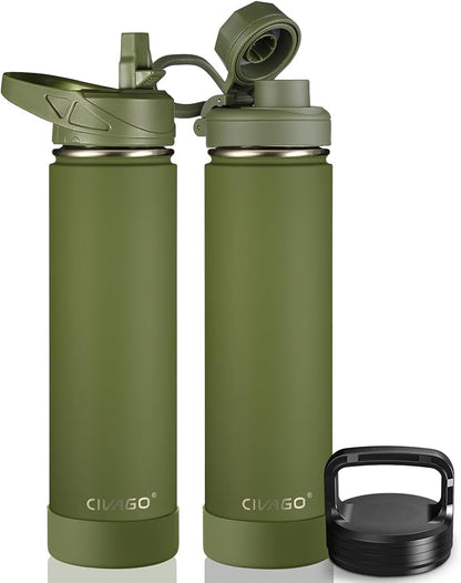 CIVAGO 24 oz Insulated Stainless Steel Water Bottle by CIVAGO