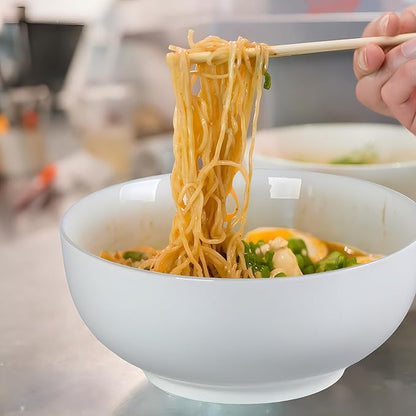 60 oz Large Pho Soup Bowls, Large Ramen Bowls, Off-White Big Ceramic Bowls Set - Image 5