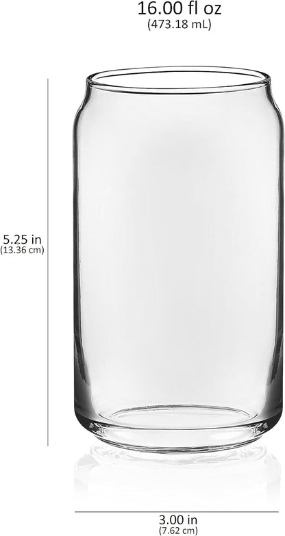 Libbey Classic Can Shaped Drinking Glasses Set of 4, 16 Oz, Dishwasher Safe - Image 7