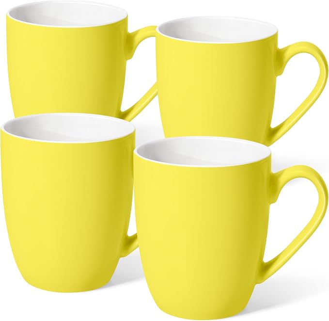 Urbanstrive 16 oz Large Coffee Mugs Set of 4 Ceramic Coffee Mug White Coffee - Image 2