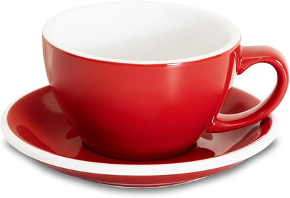 Loveramics Latte Art Mug with Saucer, 10 oz Ceramic Coffee cups with Round by LoveramicsUSA