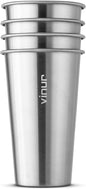 VINUR Stainless Steel Cups-20 oz Stackable Metal Drinking Glasses 4 Pcs | 20 oz by Vinur