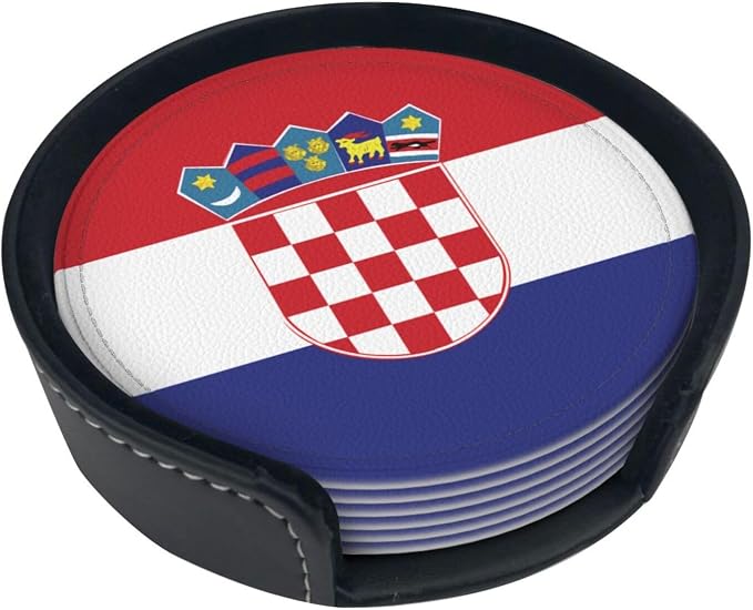 Croatian Flag Coasters for Drinks by Unknown